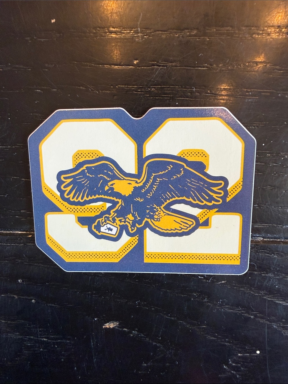 Dutch Bros Blue and Gold Eagle Number Sticker